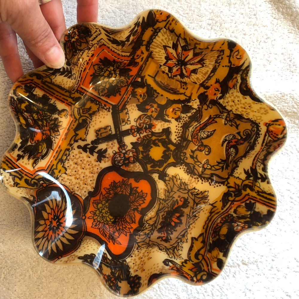 FAB Hardy Glenwood Ruffled Bowl Handcrafted in Canada MCM 9” Excellent Condition